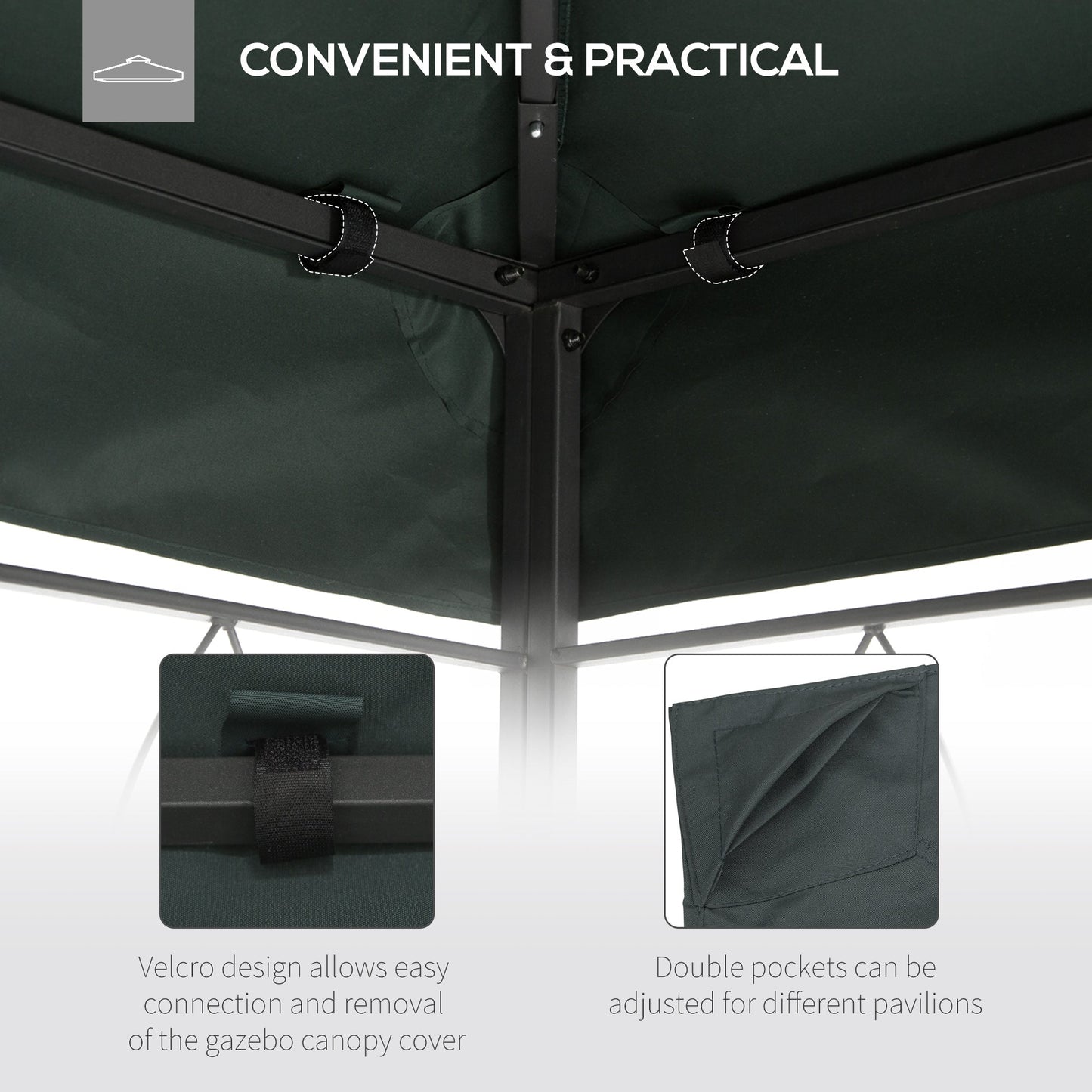 3X4M Gazebo Canopy Replacement Cover