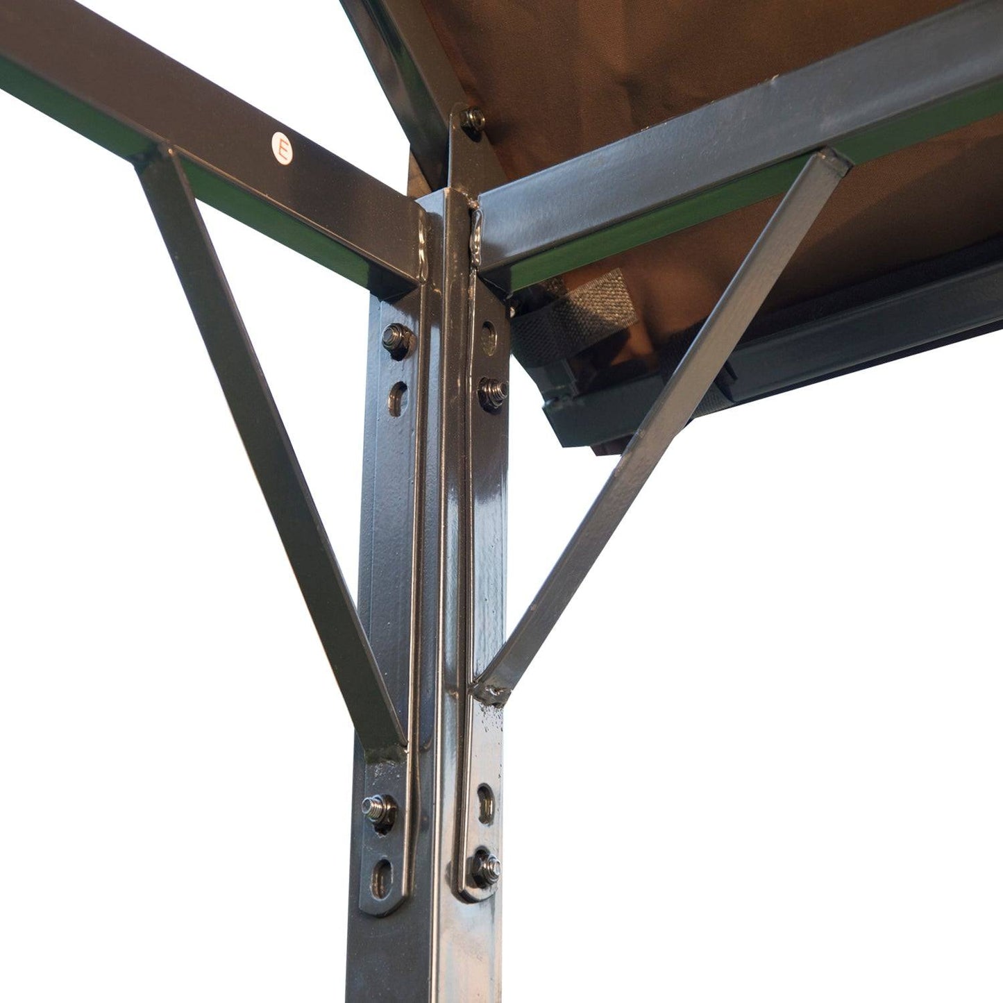 Metal Smoking Gazebo Marquee Garden Patio BBQ Tent Grill Canopy Awning Shelter - Coffee