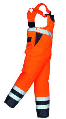 Portwest S488ONRXXXL Contrast Bib and Brace, Unlined, Orange/Navy
