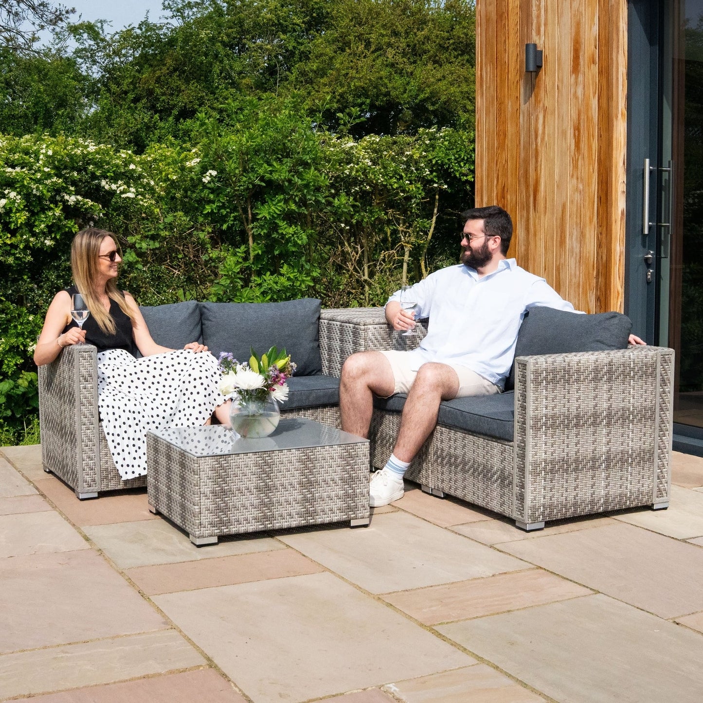 Rattan Modular 6 Piece Furniture Set Grey