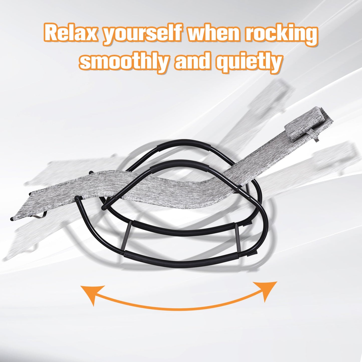 Outsunny Steel Frame Zero Gravity Rocking Lounge Chair With Pillow Grey