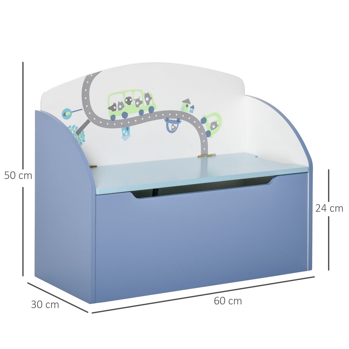 Kids Two-In-One Toy Storage Box and Seat  Blue