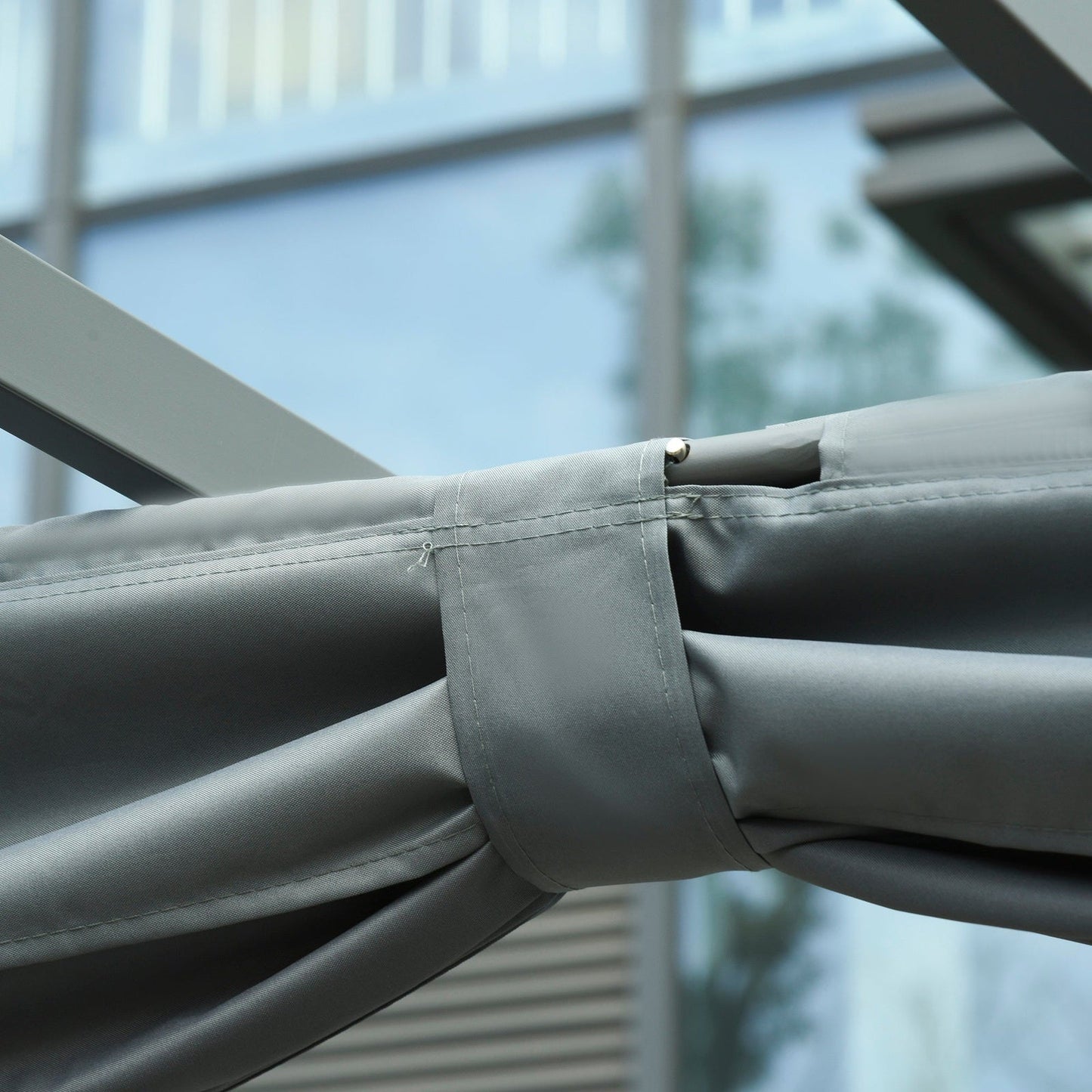 3.6 x 3M Outdoor Pergola with Retractable Roof and Curtains