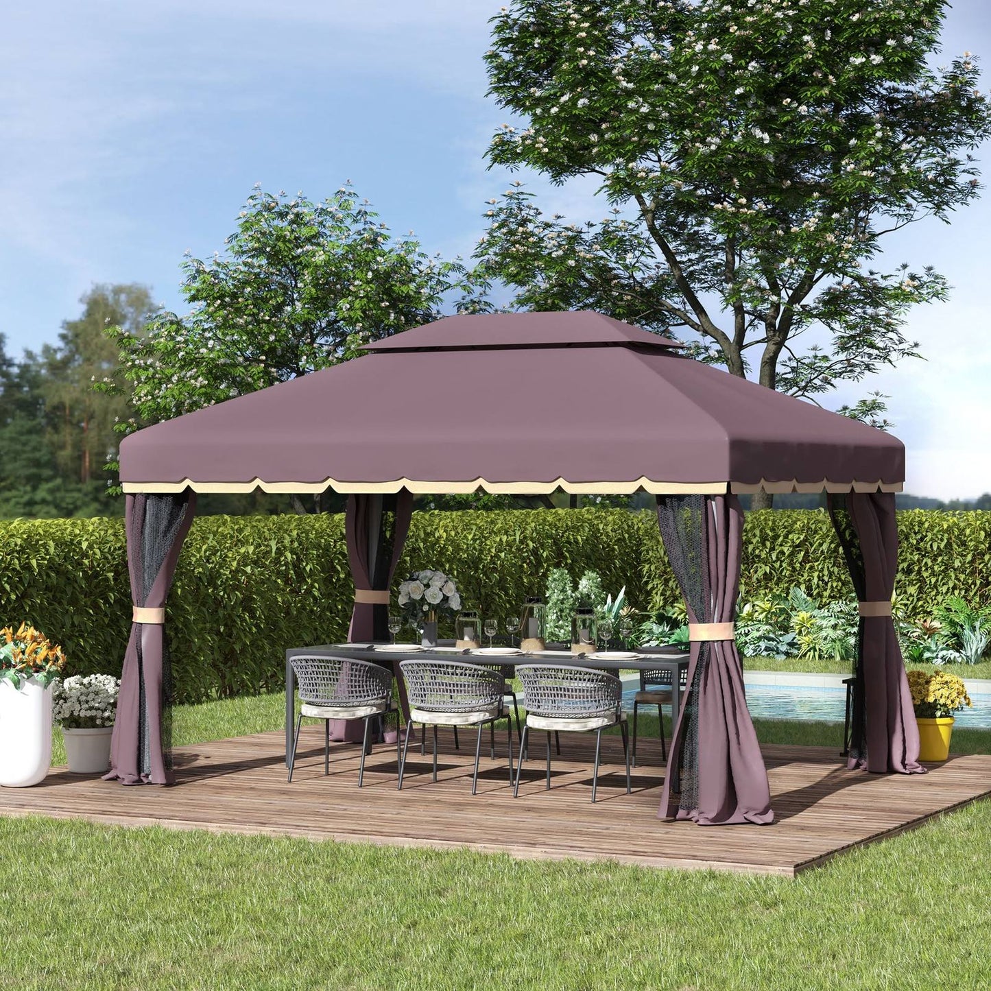 3 x 4m Aluminium Garden Gazebo