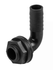Tank Connector 90 Degree with Washer & Nut 2"BSPM - 2" Barb