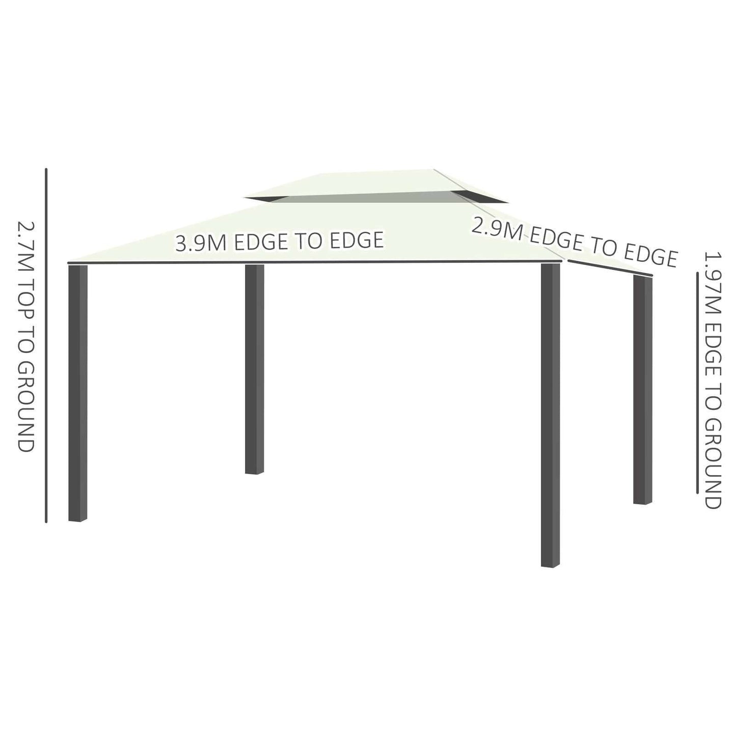 Outsunny 3 X 4 M Aluminium Garden Gazebo