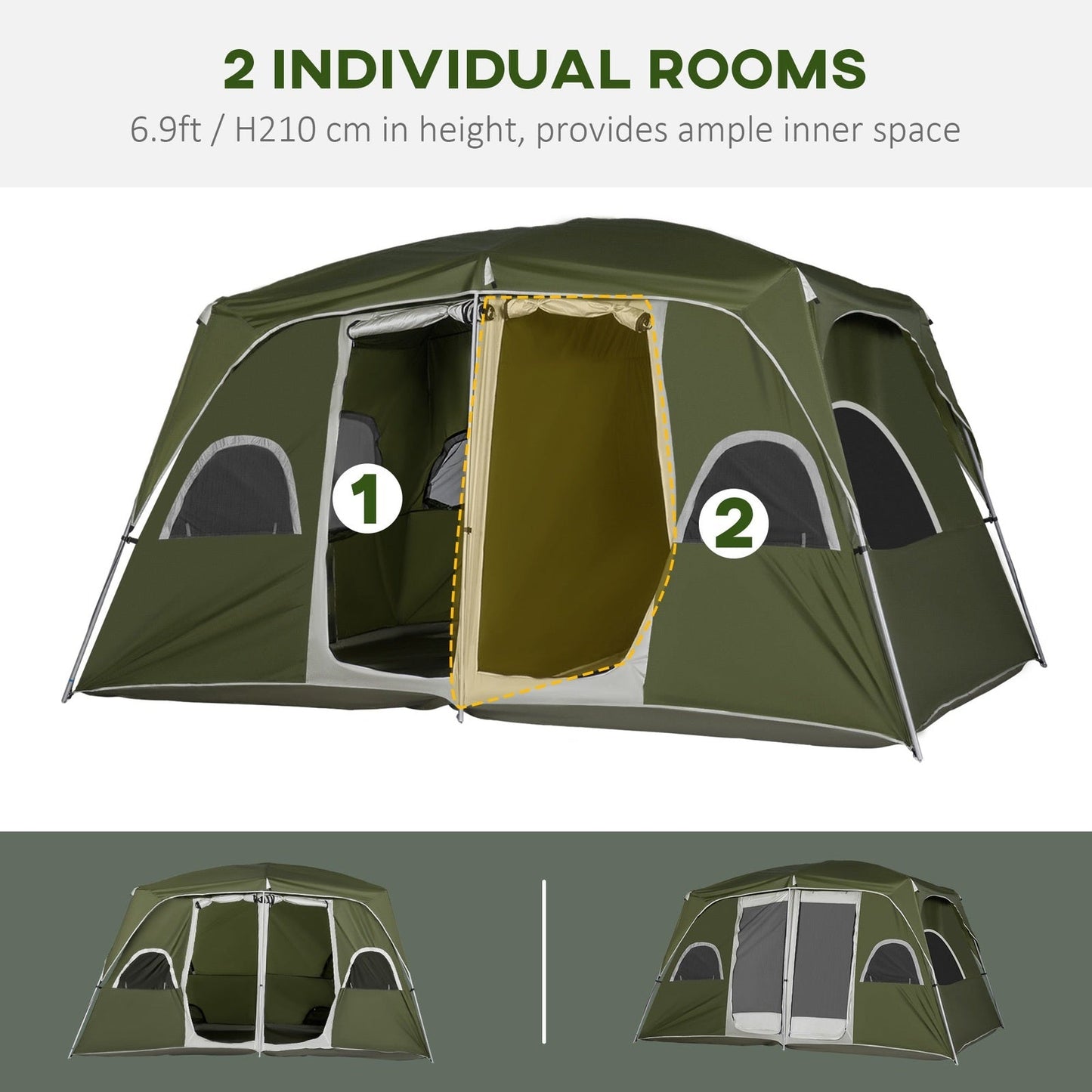 Camping Tent 8 Man 400 x 275 x 210 cm Waterproof