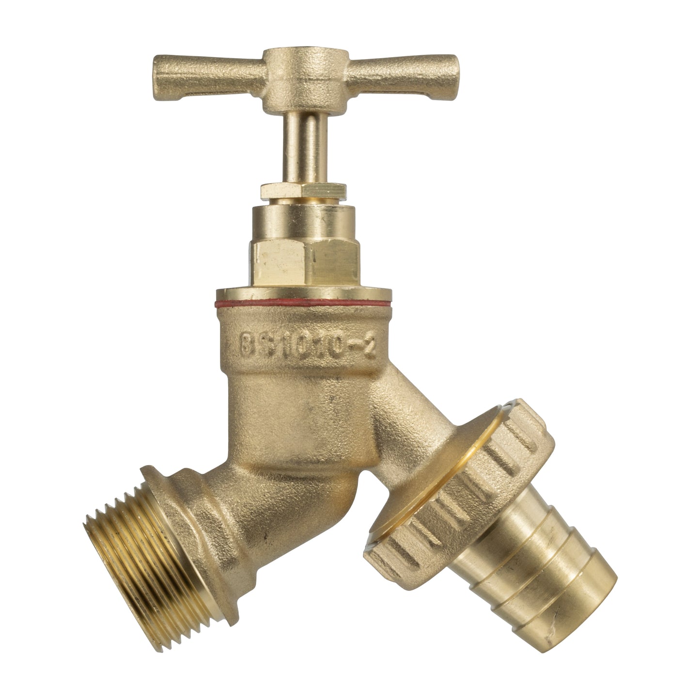 Wall Flange Kit 20mm MDPE - Brass Garden Tap 1/2" Barb