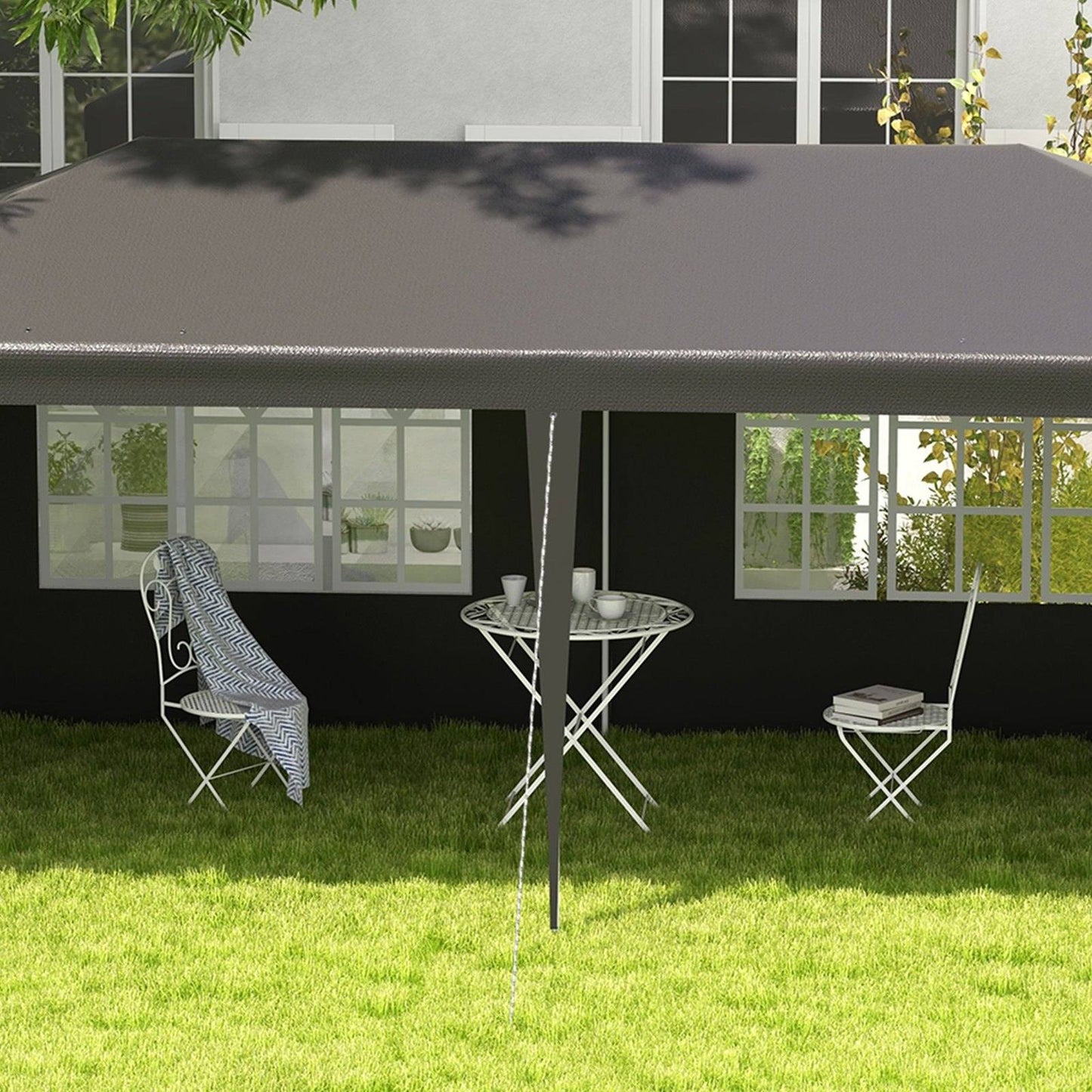 6 x 3m Half-Open Garden Gazebo