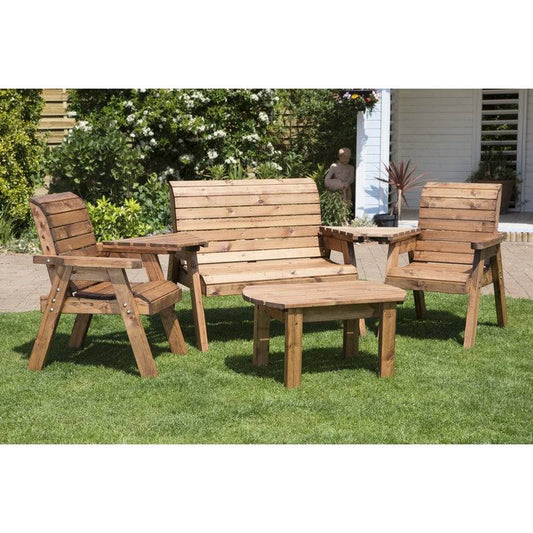 Charles Taylor 4 Seat Rectangular Table Combi Scandinavian Redwood Garden Furniture
