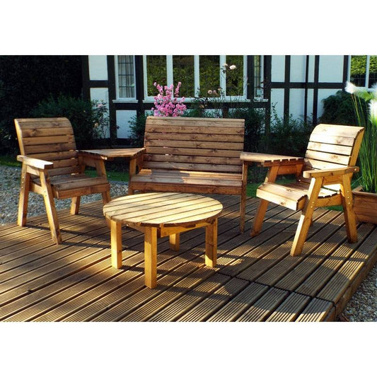 Charles Taylor 4 Seat Circular Table Combi Scandinavian Redwood Garden Furniture