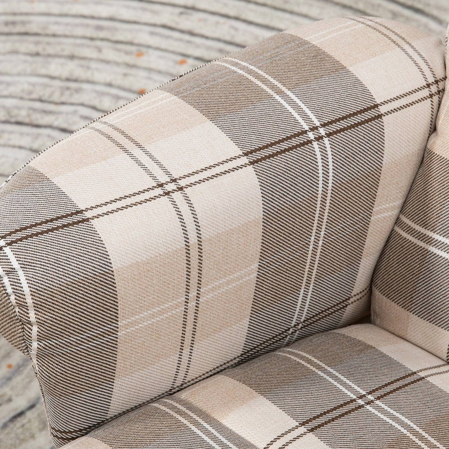 Linen Swivel Recliner Chair with Footstool