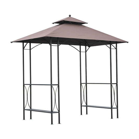 2.5 x 1.5m BBQ Tent Canopy Patio Outdoor Awning Gazebo Party Sun Shelter - Coffee