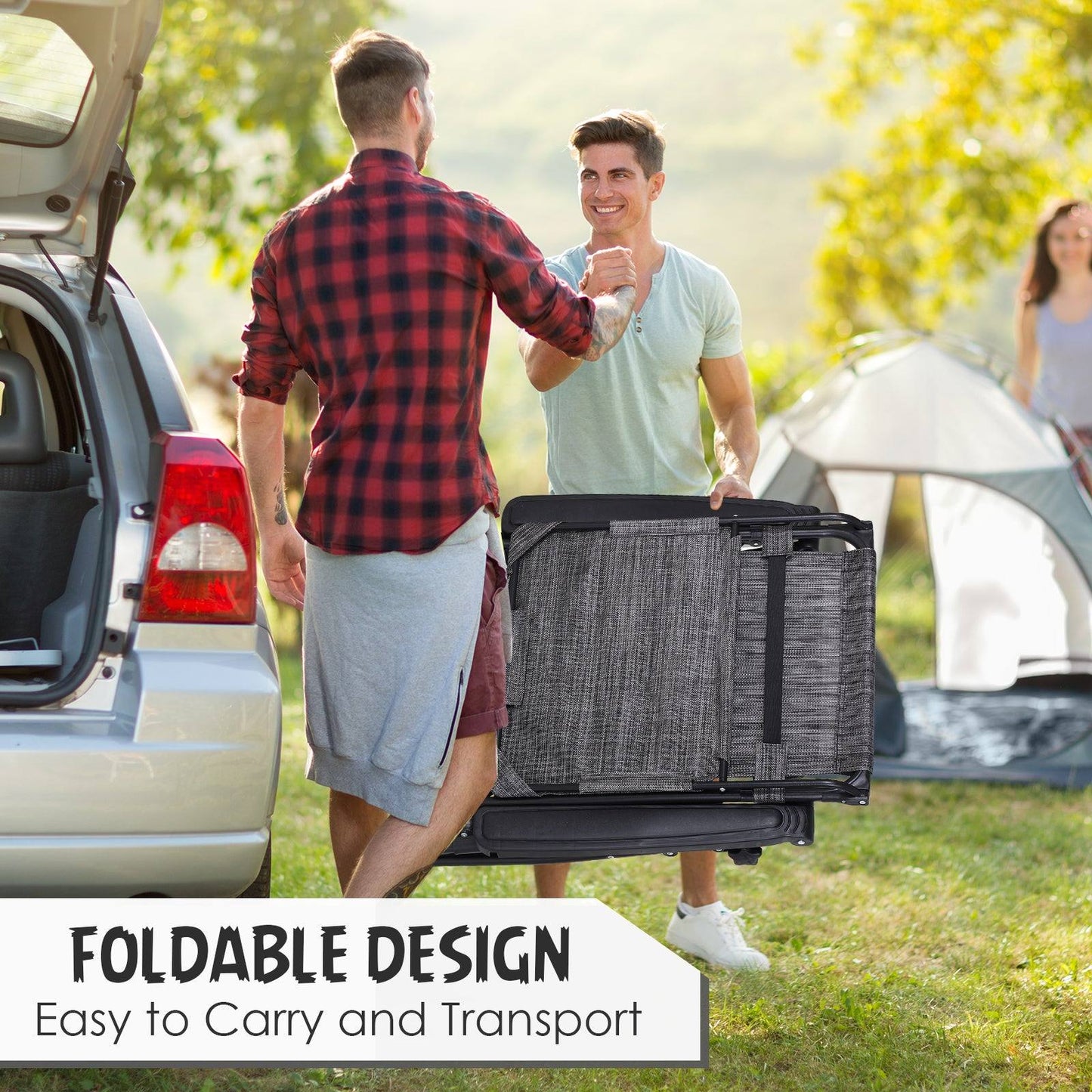 Zero Gravity Garden Deck Folding Chair Texteline Patio Sun Adjustable Lounger Reclining Seat with Cup Holder & Canopy Shade - Grey