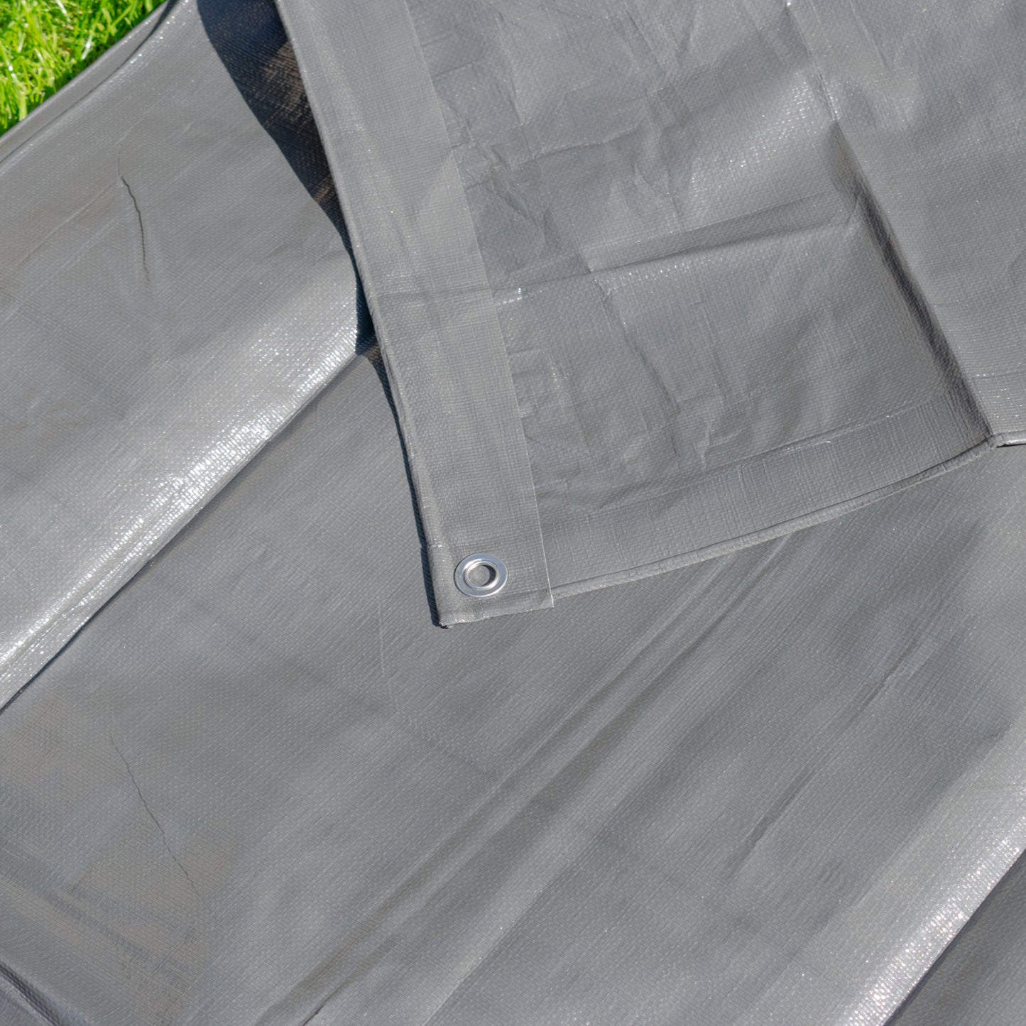 Grey L-Grade Tarpaulin with Bungee Balls (Black)