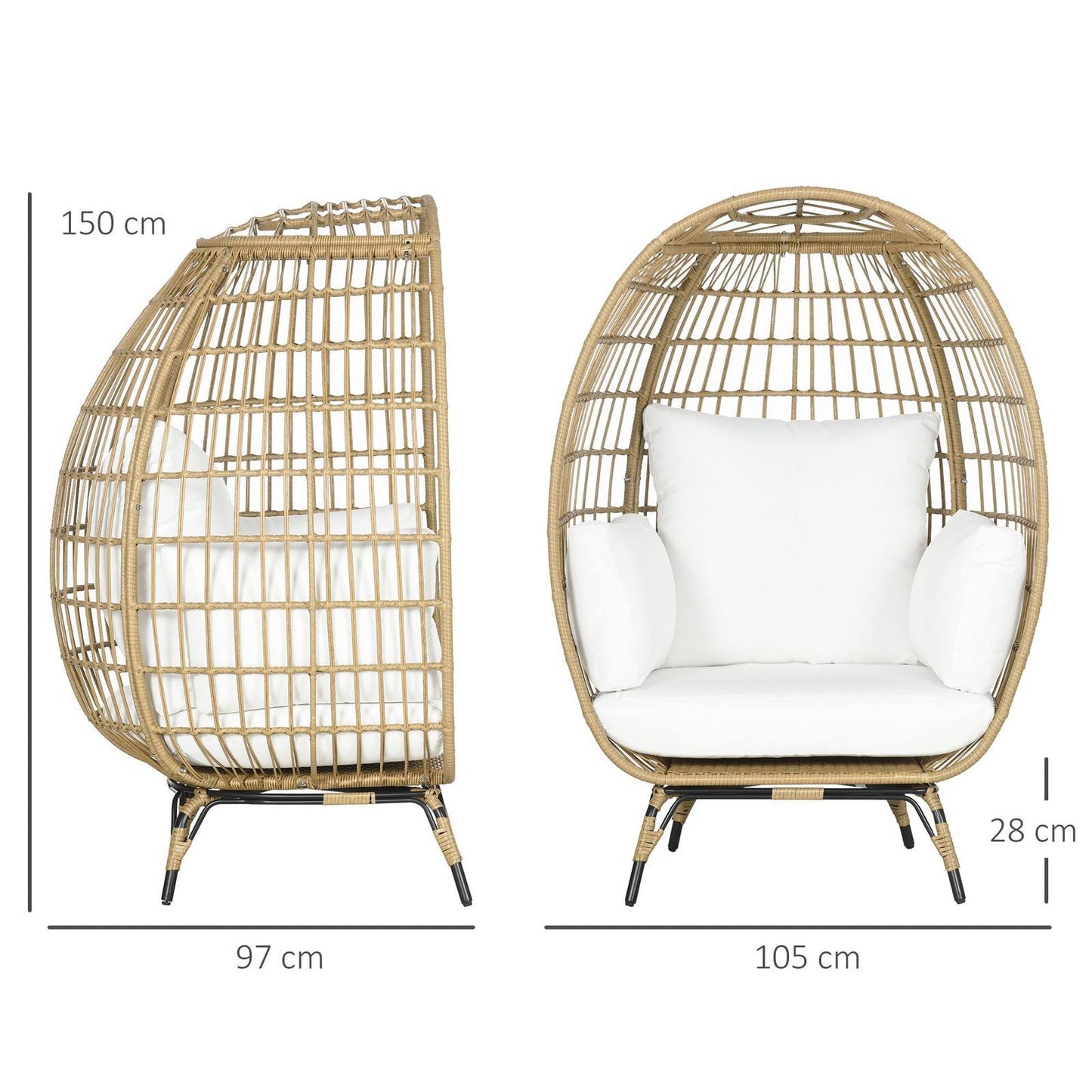 PE Rattan Outdoor Egg Chair