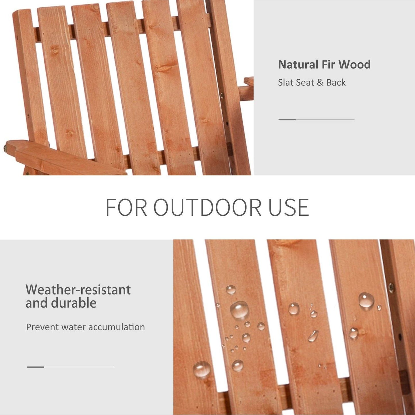 2 Seater Fir Wood Bench w/ Centre Table