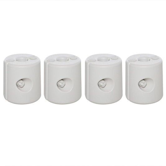 4-Piece Canopy Tent Weight Rapid Clip Gazebo Feet Fill with Water or Sand White