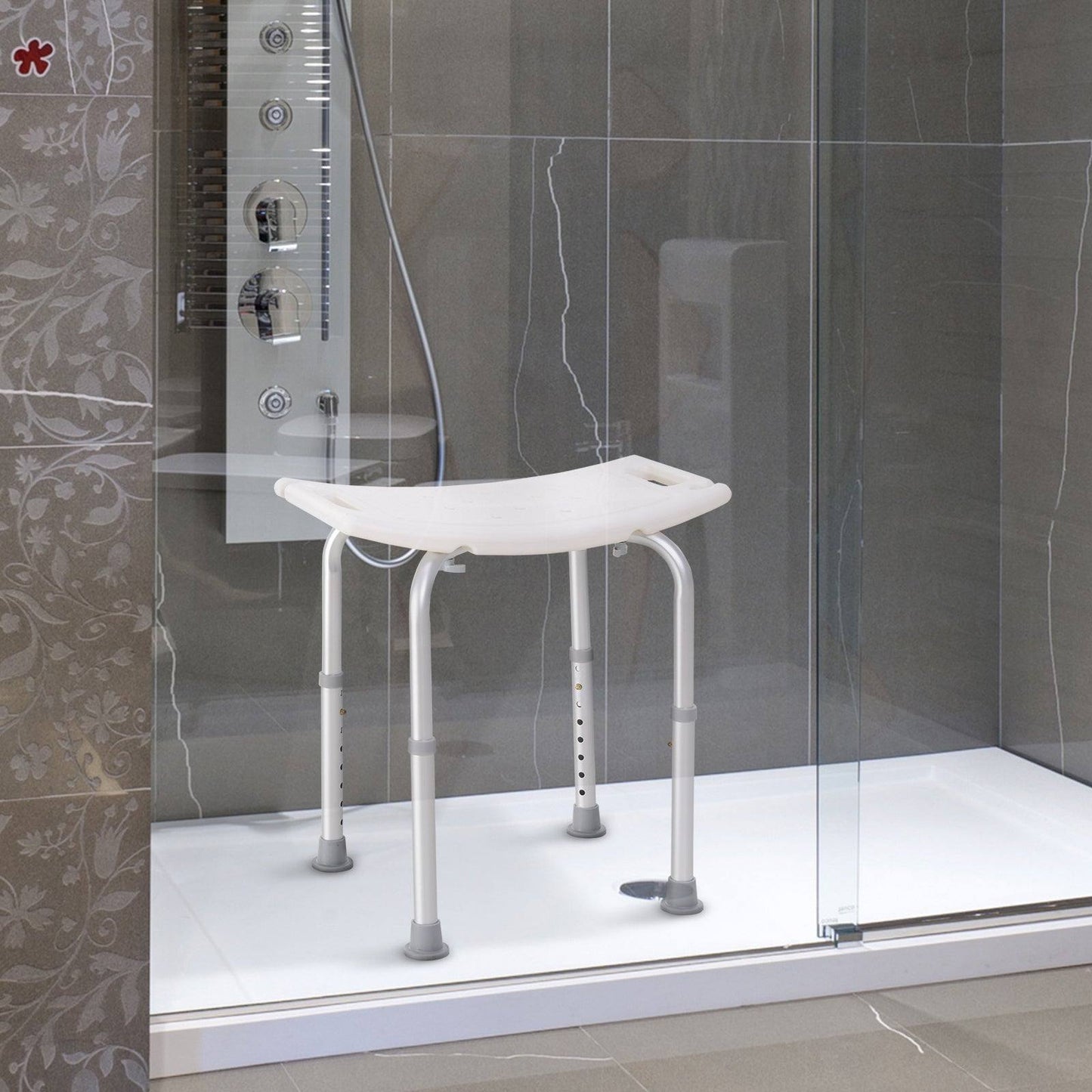 Portable Non-Slip Bathroom Stool  White