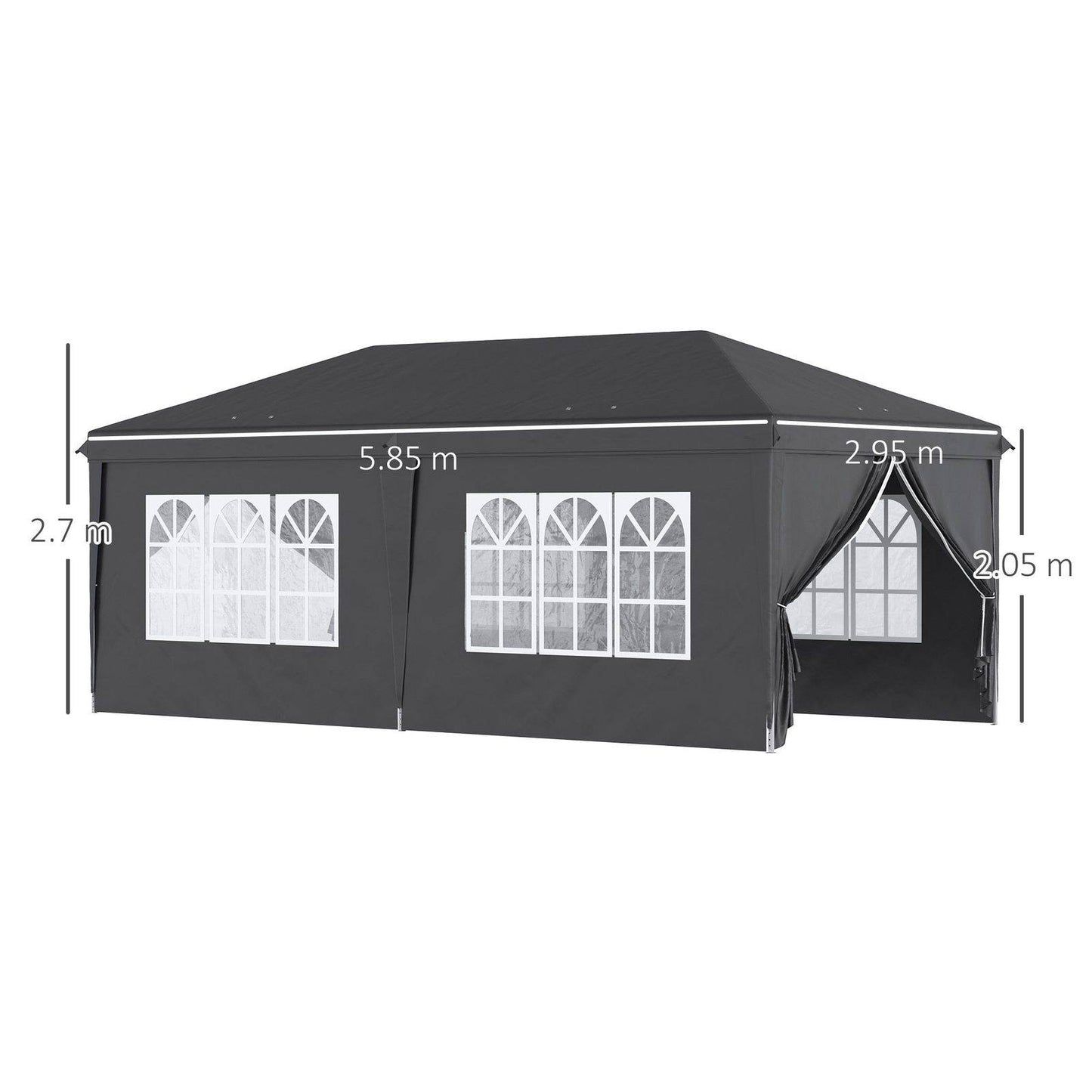 3 x 6 m Pop Up Gazebo with Sides and Windows