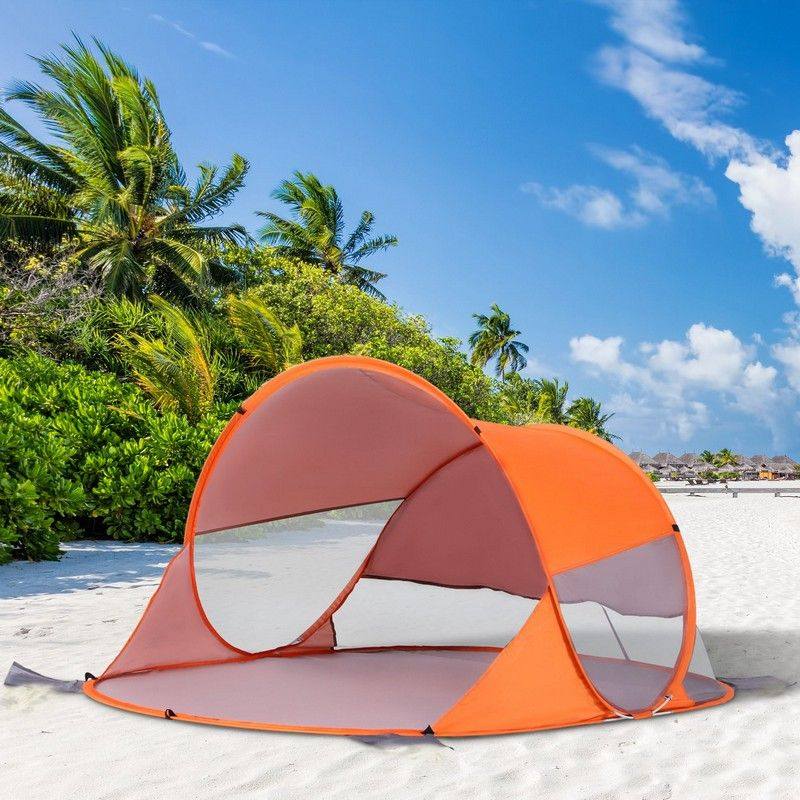 Fibreglass Frame 2 Person Pop-Up Lightweight Camping Tent Orange