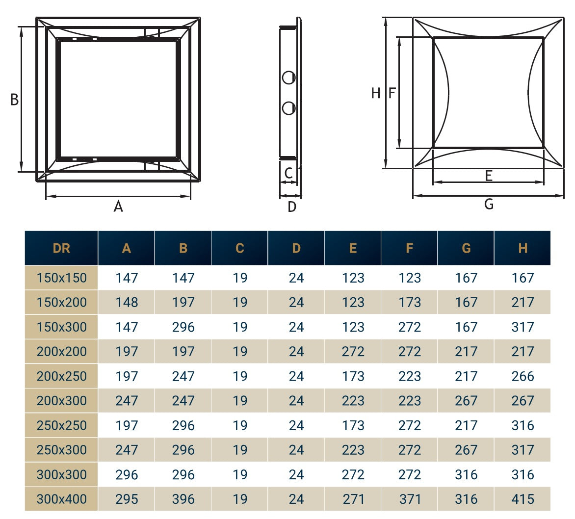 Access Panel Door PP, White 150mm x 300mm