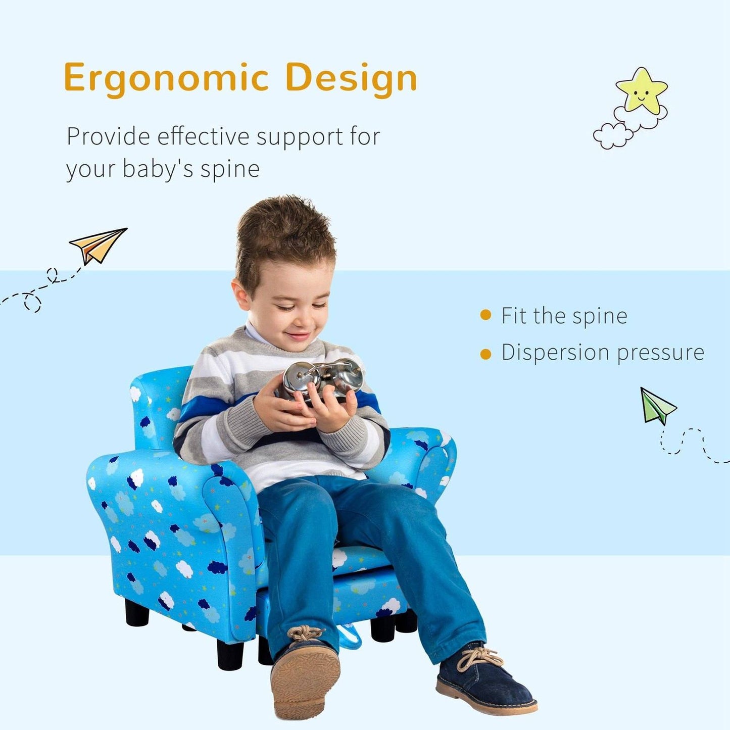 Kids Star and Cloud Armchair