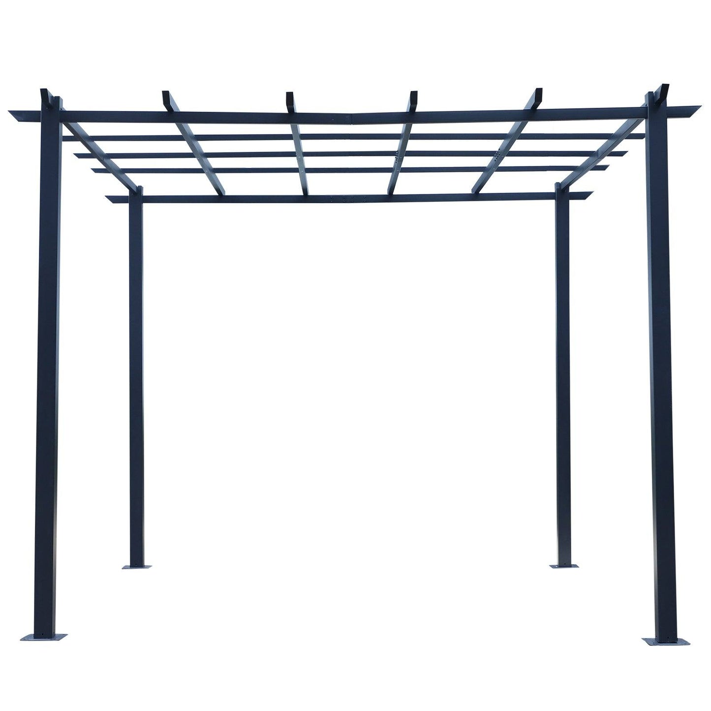 3 x 3 Meter Metal Pergola Garden Gazebo Grape Trellis for Climbing Plants Outdoor Sun Shelter Arbours