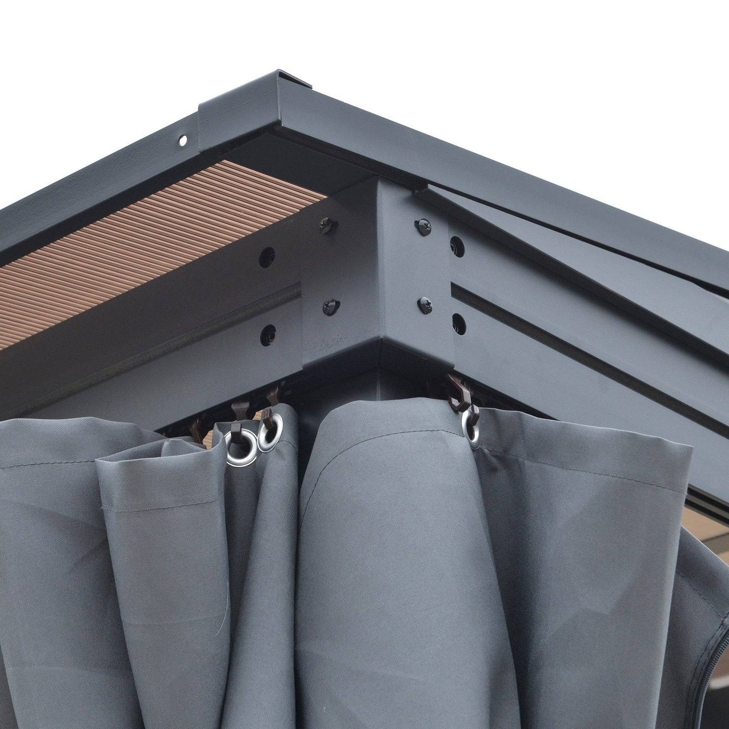 4 x 3M Outdoor Hardtop Gazebo with Curtains