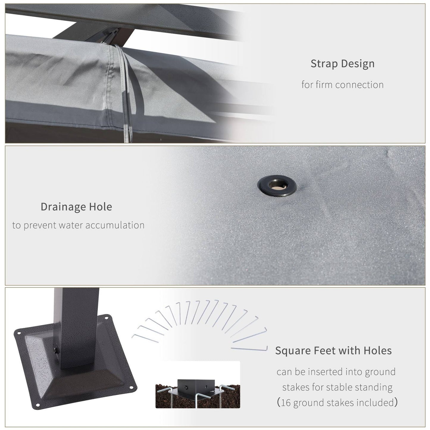 3 x 3M Metal Pergola with Retractable Roof