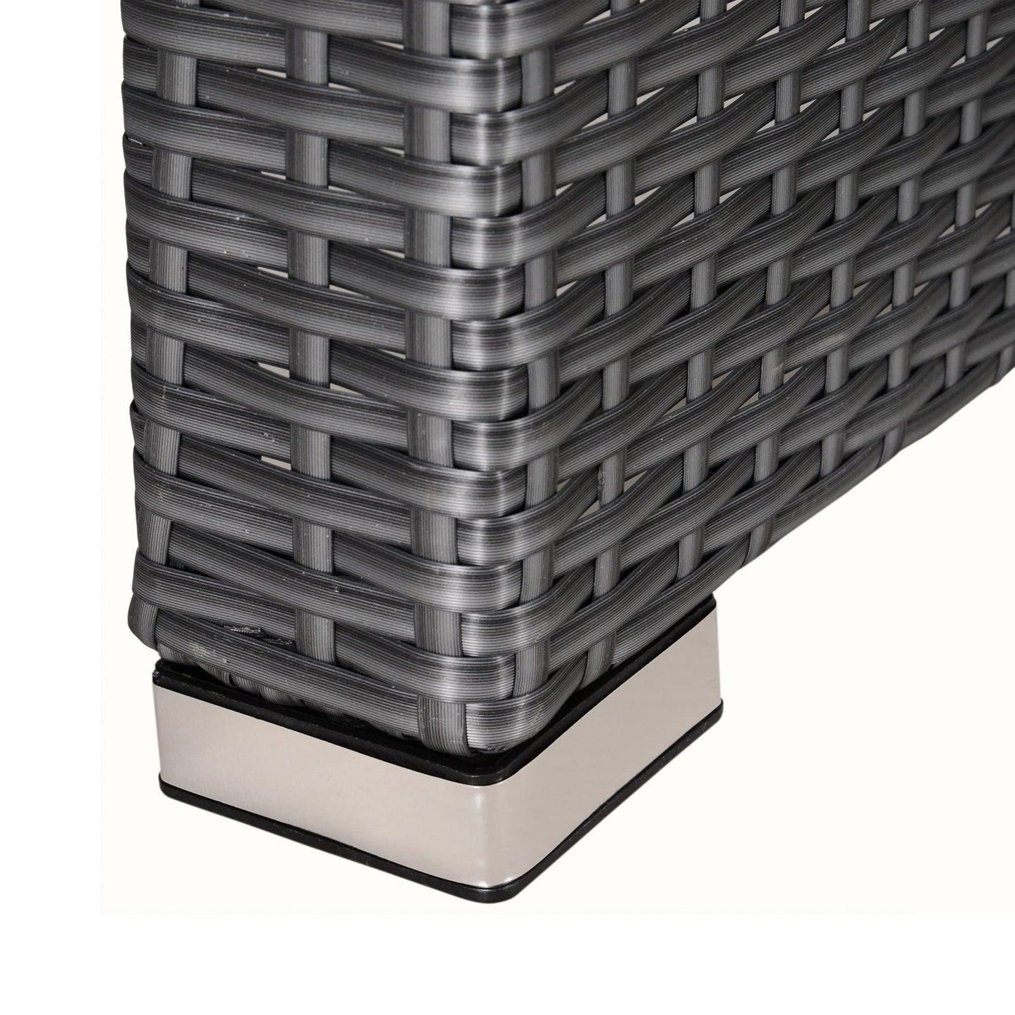 Rattan Garden Furniture 7 Seater Sofa & Coffee Table Footstool Set Outdoor Patio Wicker Weave Reclining Chair Space-saving - Light Grey