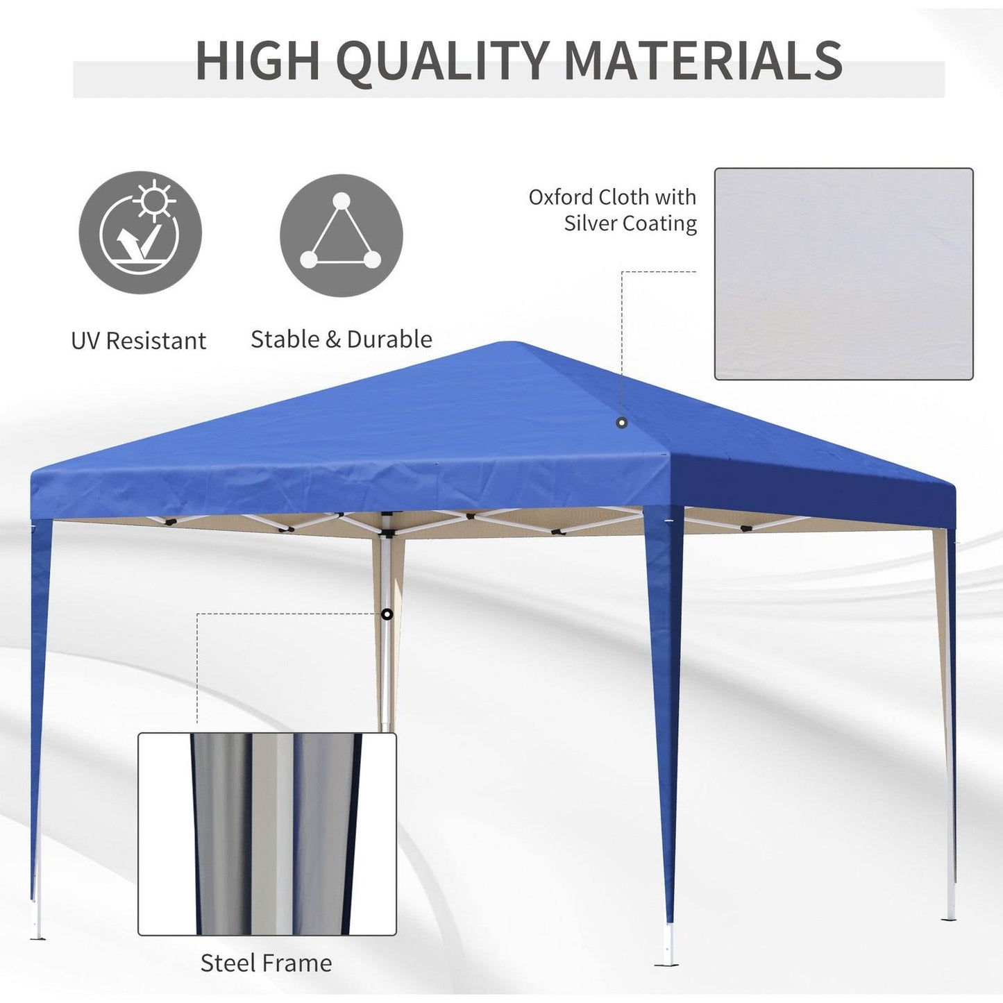 3 x 3 meter Garden Heavy Duty Pop Up Gazebo Marquee Party Tent Folding Wedding Canopy-Blue