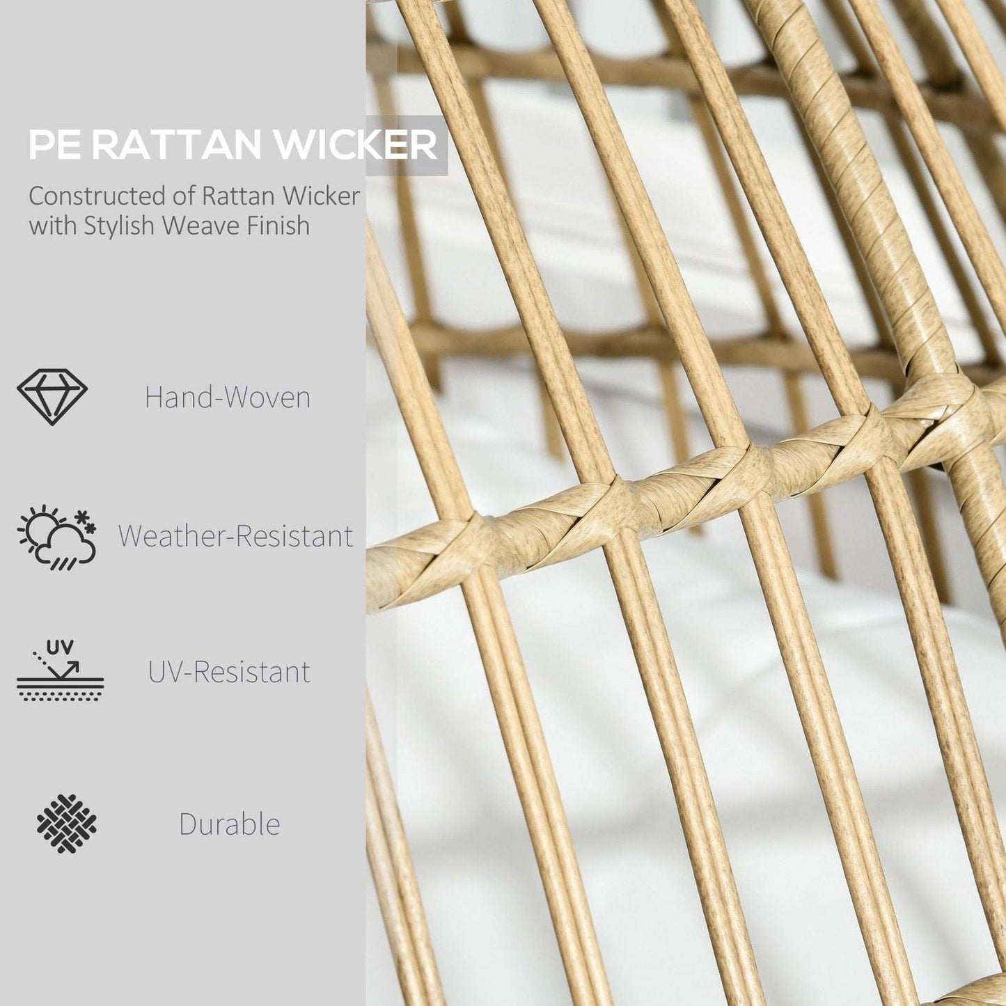 PE Rattan Outdoor Egg Chair