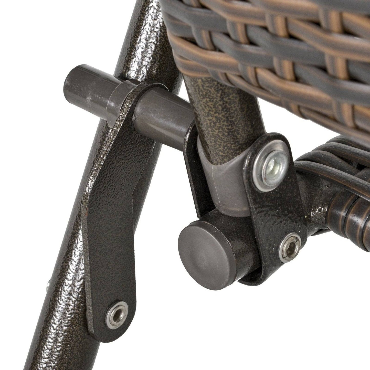 2-Piece Rattan Chair Garden Furniture Wicker Foldable Chair Steel Frame for Backyard Poolside Garden