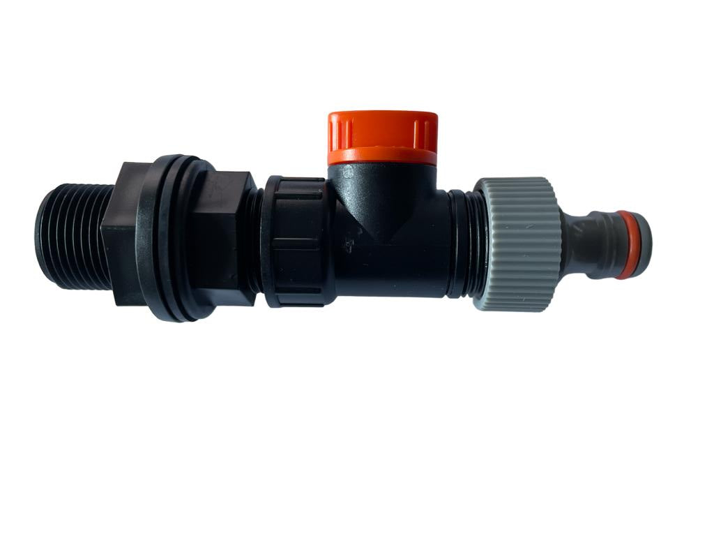 Water Butt Kit 3/4" With Valve and Male Snap On