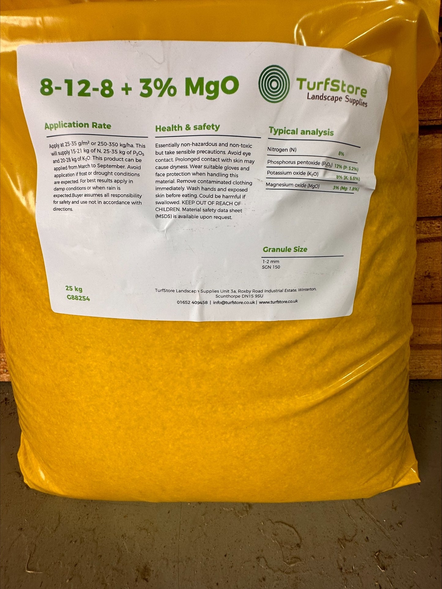 8-12-8 + 3% MgO TurfStore Fertiliser - 25kg Bag