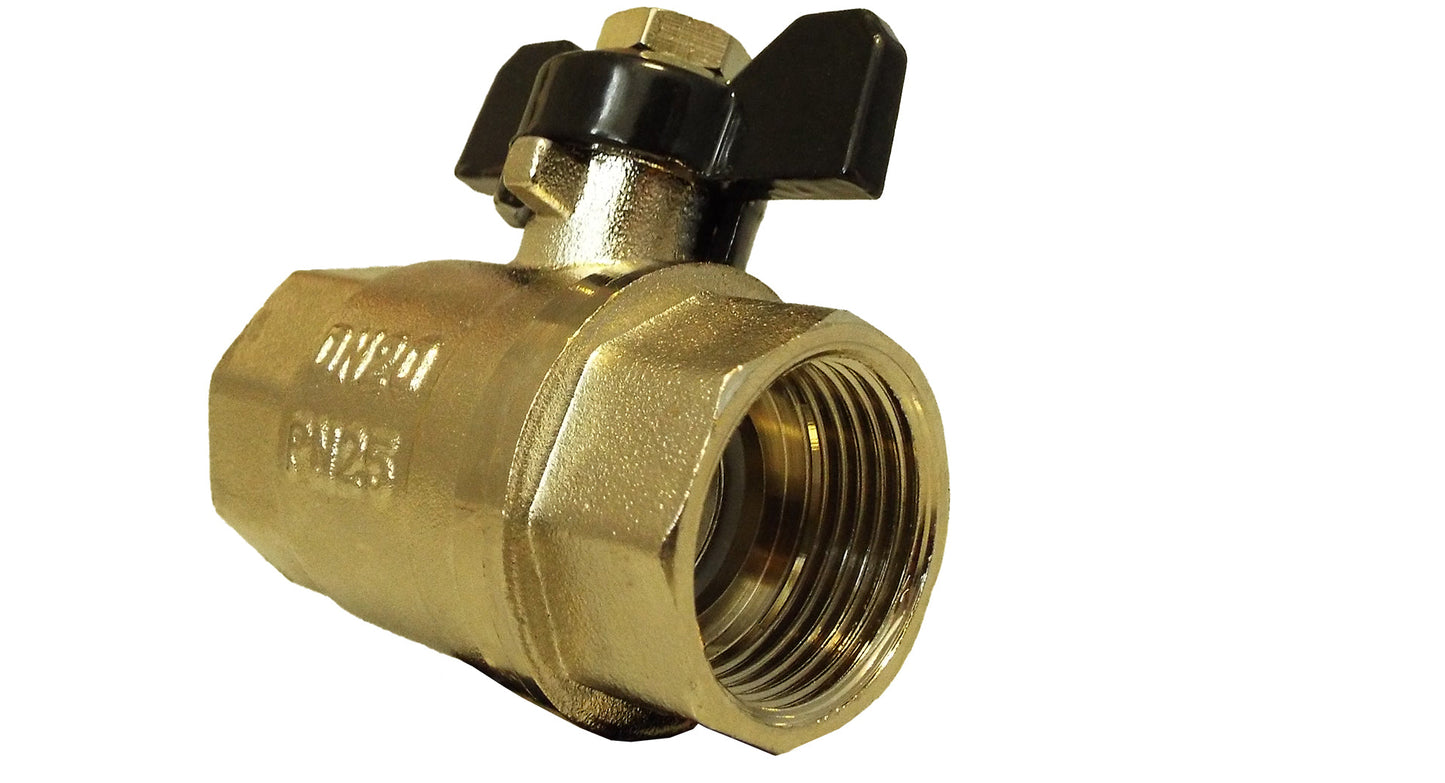 Brass Nickel-Plated Butterfly Valve 1/2" BSPF