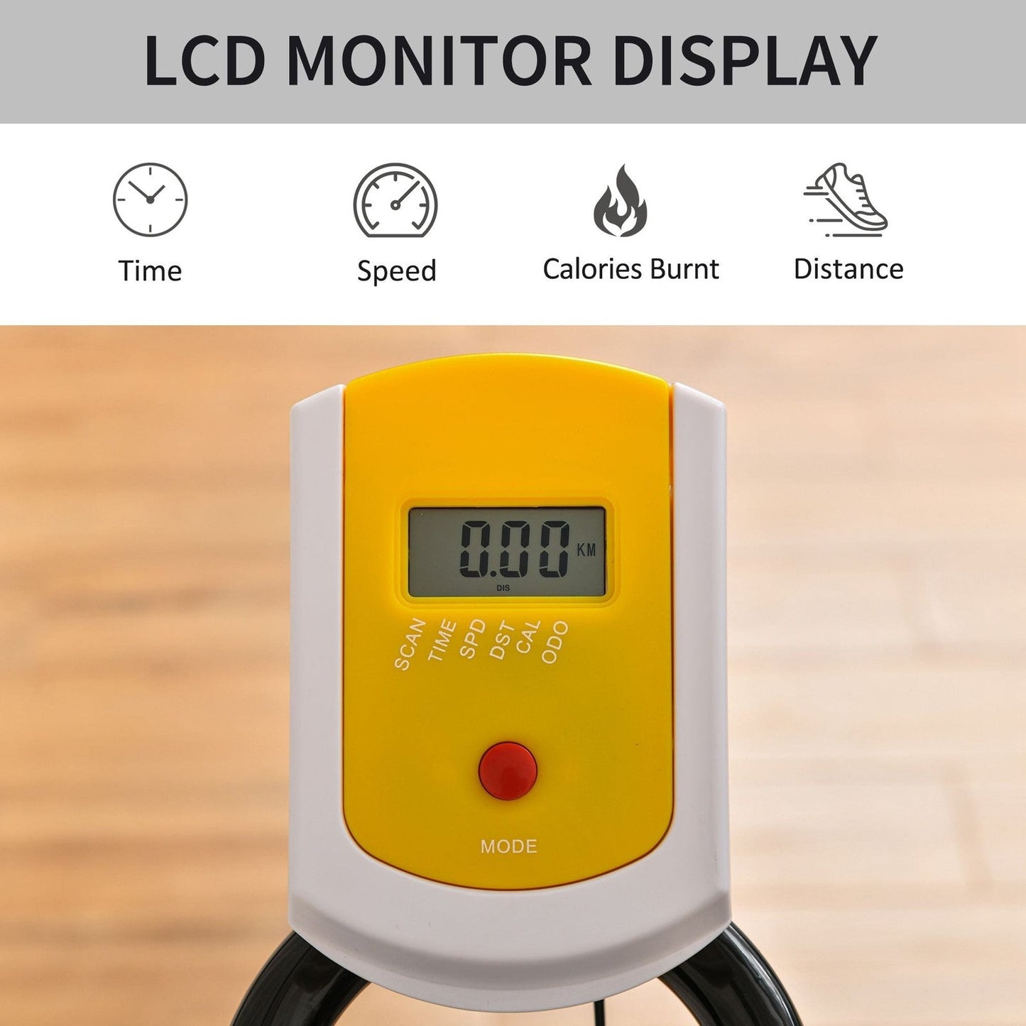 Cardio Exercise Bike with Belt Drive Adjustable Resistance Seat Handlebar LCD Display