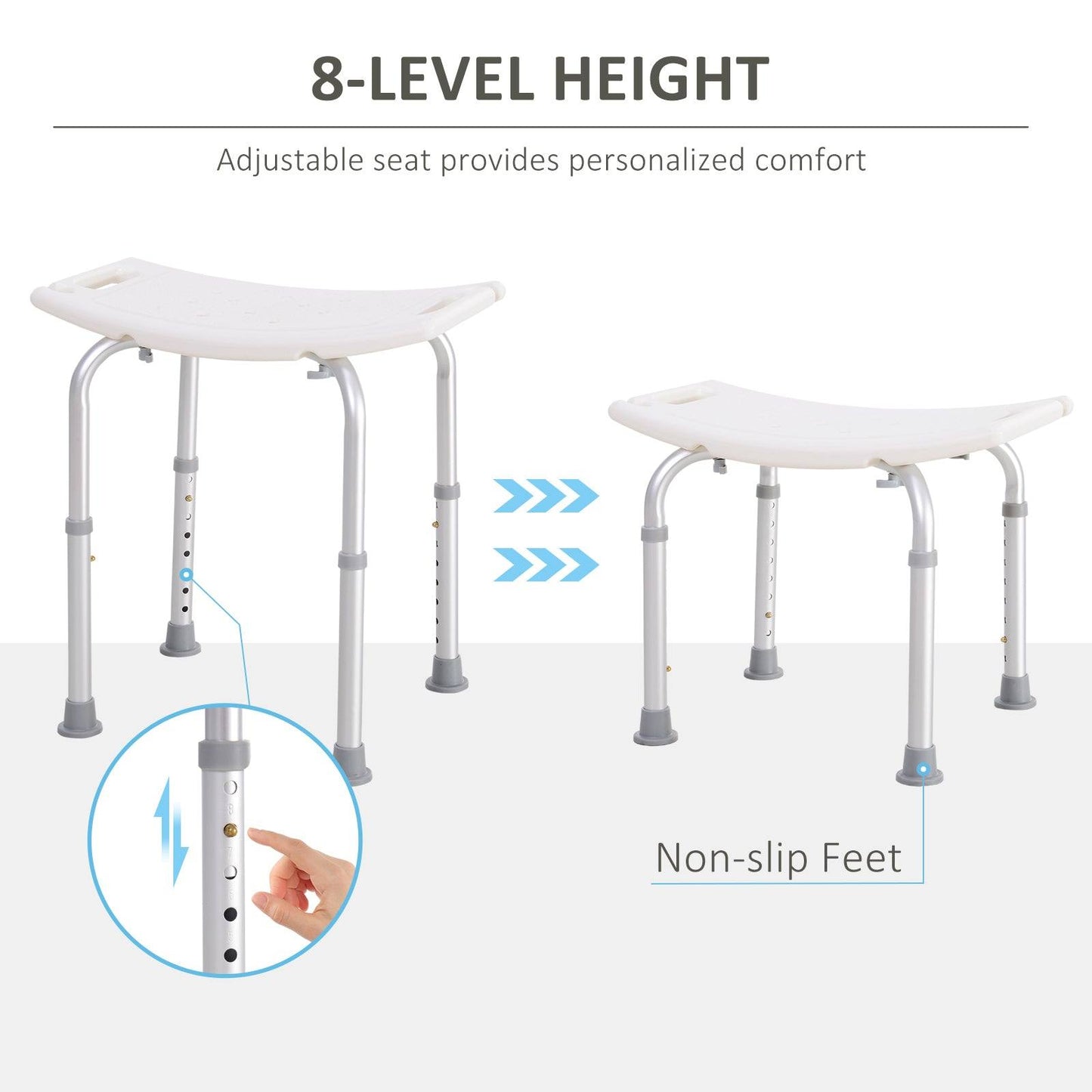 Portable Non-Slip Bathroom Stool  White