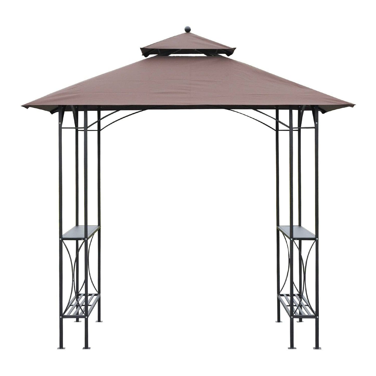 2.5 x 1.5m BBQ Tent Canopy Patio Outdoor Awning Gazebo Party Sun Shelter - Coffee