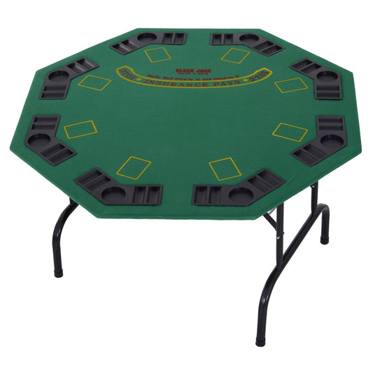 Medium-density fibreboard 8 Player Folding Poker Table Green