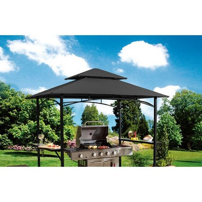 Luxury Garden BBQ Shelter 1.5 x 2.4M Doubled Vented Black