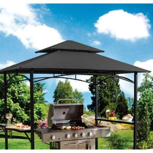 Luxury Garden BBQ Shelter 1.5 x 2.4M Doubled Vented Black