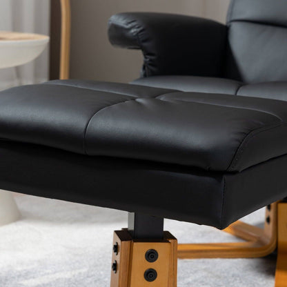 Homcom Faux Leather Swivel Recliner Chair with Footstool