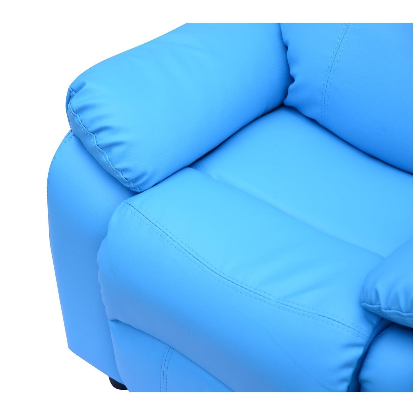 Kids Children Recliner Lounger Armchair Games Chair Sofa Seat PU Leather Look w/ Storage Space on Arms Blue