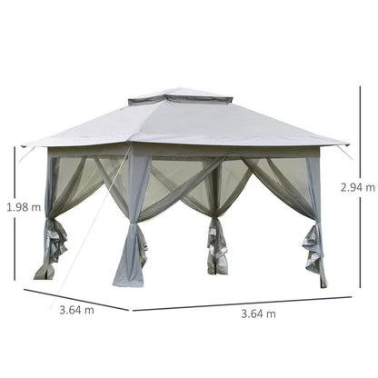 3.6 x 3.6 m Pop up Gazebo with Netting and Carry Bag