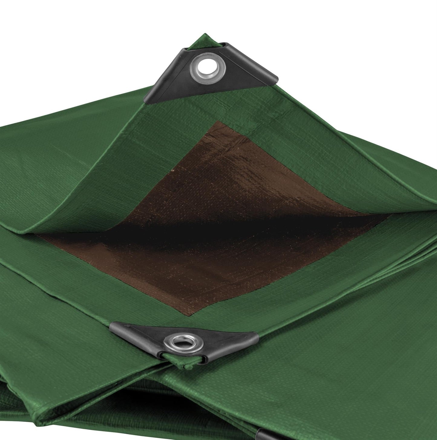 Green/Brown L-Grade Tarpaulin 3m x 3m