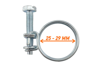 Double Wire Hose Clamp Galvanised 25mm-29mm