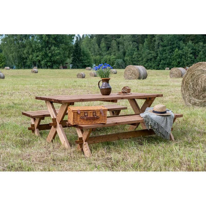 Retro Picnic Table - 6 Seat Green Tint by EKJU