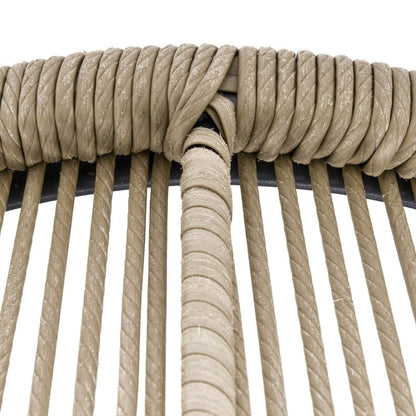 3-Piece PE Rattan Outdoor Conservatory Dining Set 2 Chairs Coffee Table Bistro Garden w/ Cushions Brown